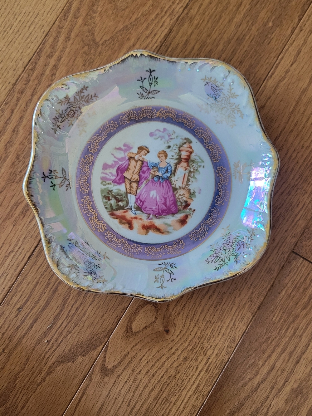 Antique Iridescent Lusterware Serving Plate
